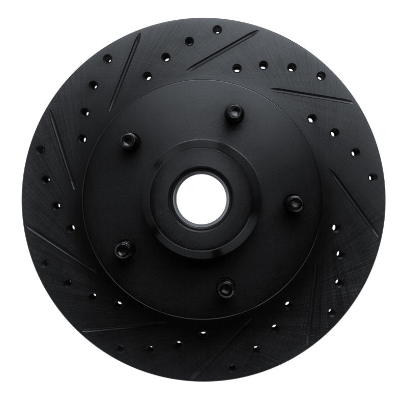 R1 Concepts R1 94-02 Dodge B200 / B200 Van / B250 Front Left Drilled & Slotted Black Brake Rotor