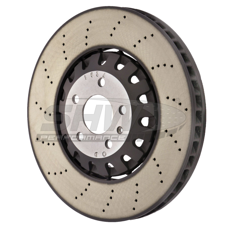 SHW Performance SHW 18-22 Audi RS5 2.9L Front Drilled Lightweight Brake Rotor (4M0615301AM)