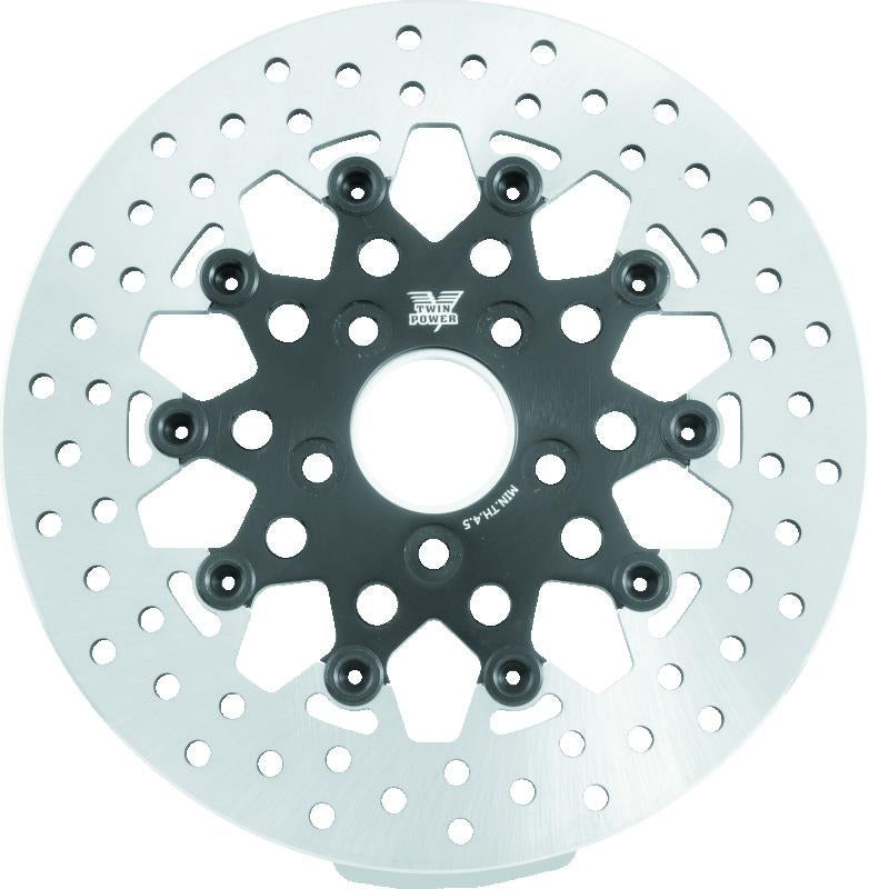TwinPower Twin Power 84-17 Big Twin Exc 08-17 FLH FLT Rear 11.5 Floating Rotor Black Mesh