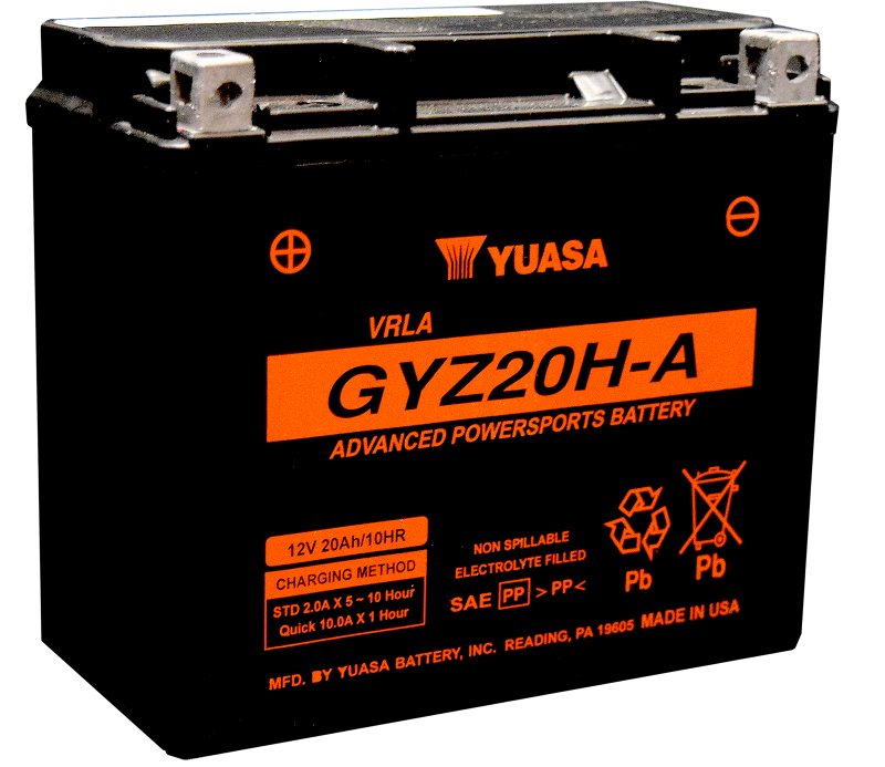 Yuasa Battery Yuasa GYZ20H-A High Performance Maintenance Free AGM 12-Volt Battery