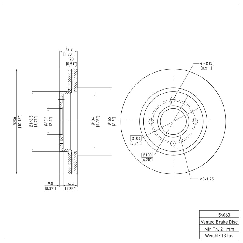 DFC 11-19 Ford Fiesta (USA/Canada) Front Brake Rotor