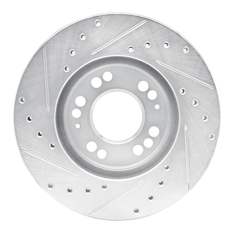 R1 Concepts R1 91-04 Dodge STEALTH Front Right Drilled & Slotted Silver Brake Rotor
