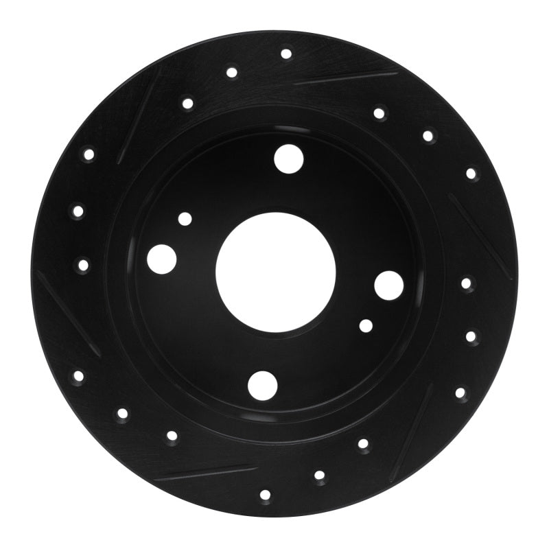 R1 Concepts R1 85-87 Toyota Corolla (US/Canada) Rear Right Drilled & Slotted Black Brake Rotor