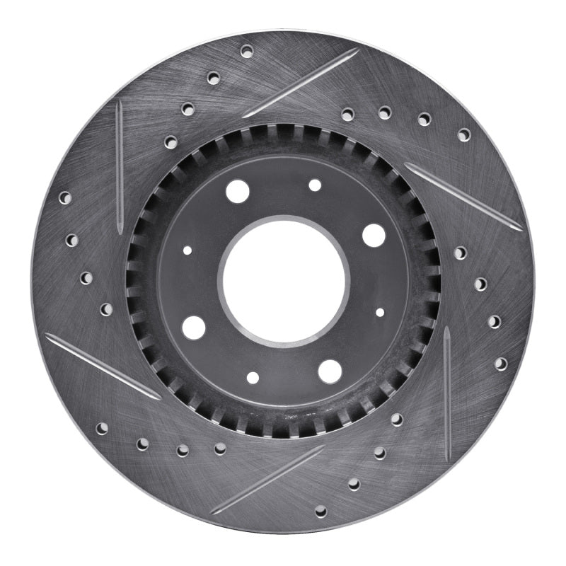 R1 Concepts R1 04-09 Kia SPECTRA Front Right Drilled & Slotted Silver Brake Rotor