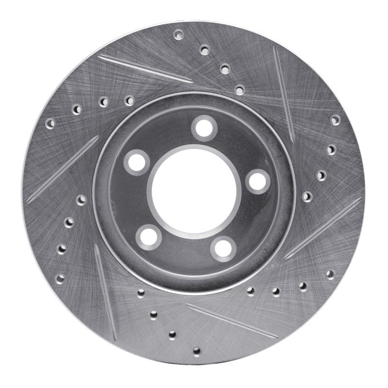 R1 Concepts R1 91-00 Ford Taurus (Excl SHO) Front Left Drilled & Slotted Silver Brake Rotor