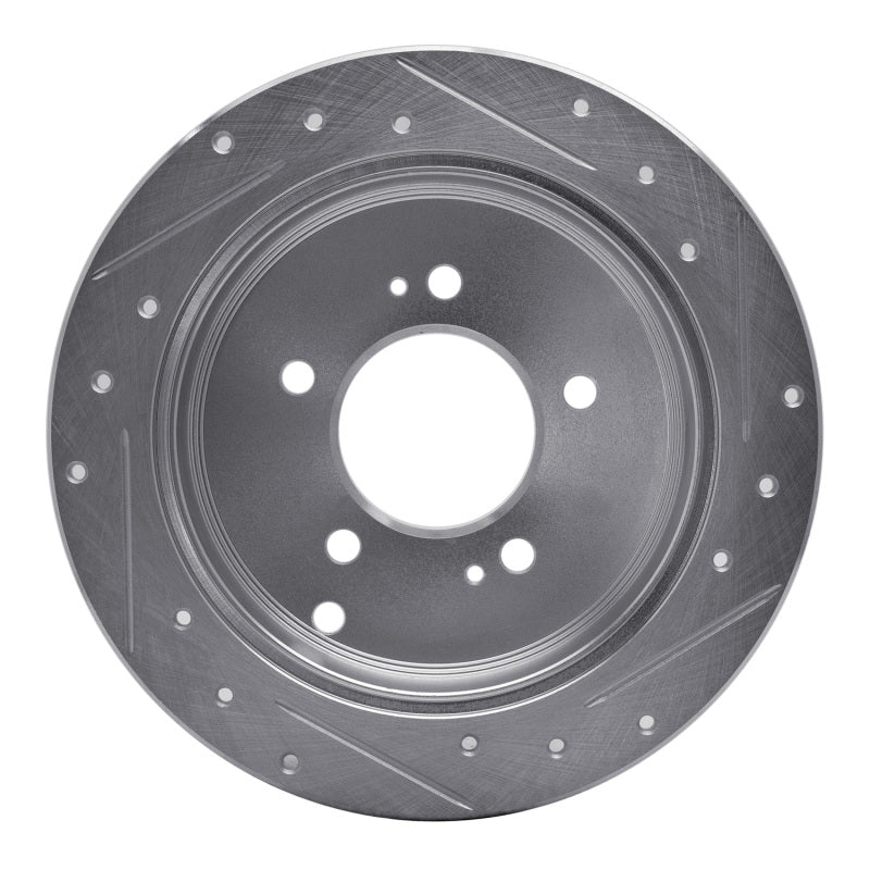 R1 Concepts R1 01-16 Hyundai Santa Fe Rear Left Drilled & Slotted Silver Brake Rotor