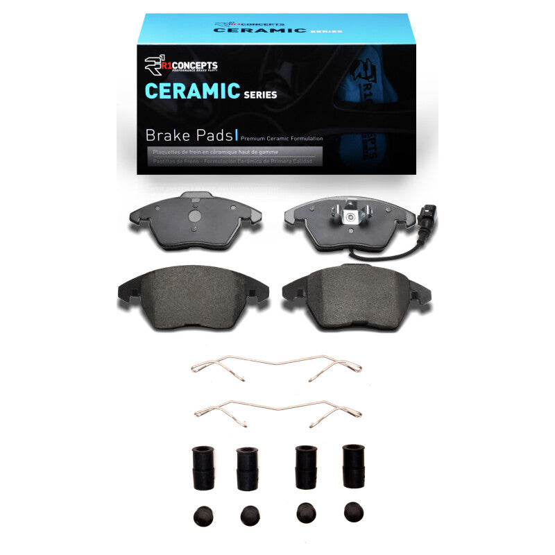 R1 Concepts R1 05-18 Audi A3 Quattro Front Ceramic Brake Pads & Hardware Kit