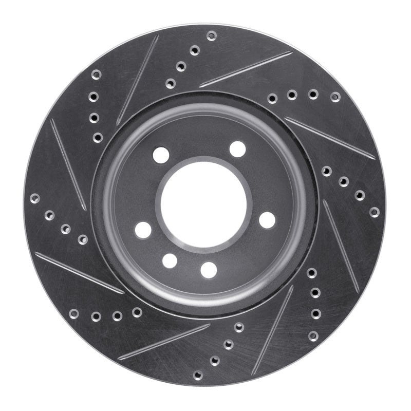 R1 Concepts R1 05-07 Land Rover LR3 Front Right Drilled & Slotted Silver Brake Rotor