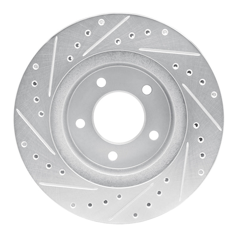 R1 Concepts R1 87-90 Dodge DAKOTA 4WD Front Left Drilled & Slotted Silver Brake Rotor