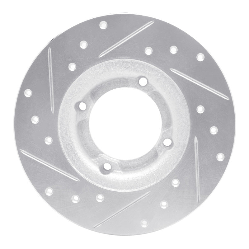 R1 Concepts R1 80-82 Toyota Tercel Front Right Drilled & Slotted Silver Brake Rotor