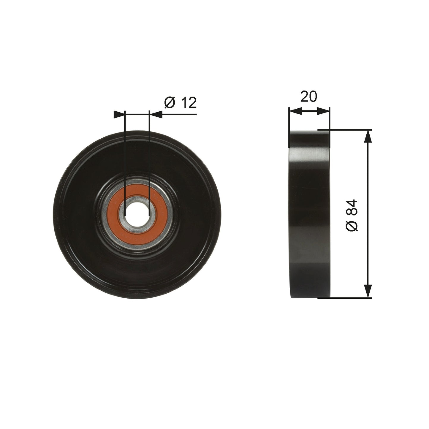 GATES GATT36321 V-Ribbed Belt Tensioner Pulley