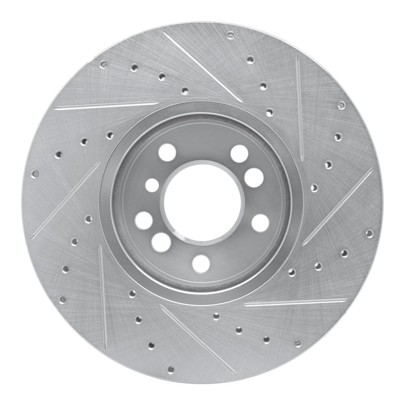 R1 Concepts R1 00-06 BMW X5 Front Left Drilled & Slotted Silver Brake Rotor