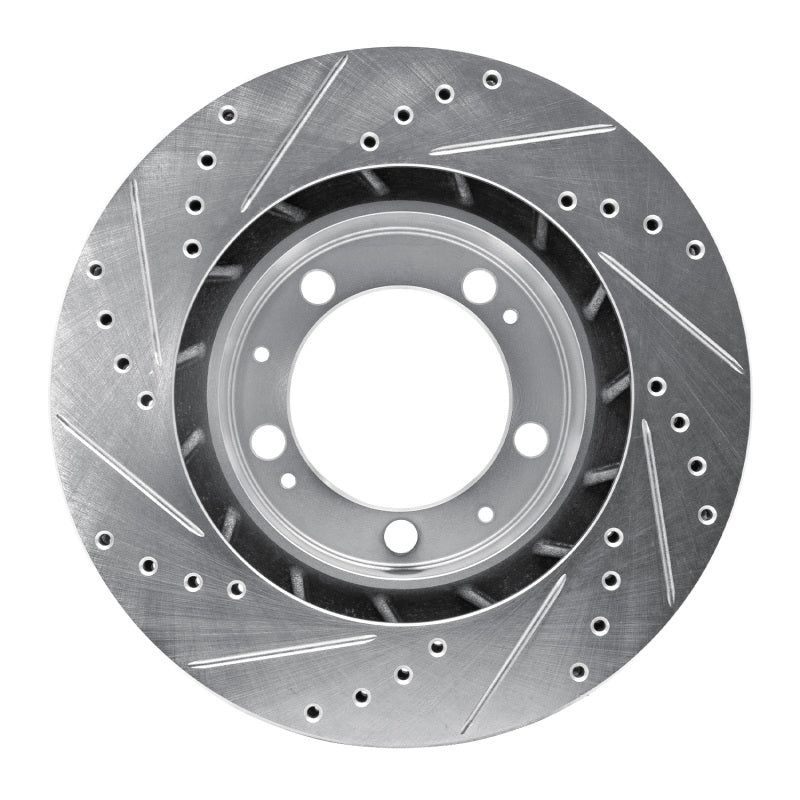R1 Concepts R1 86-91 Porsche 928 Left Front Drilled & Slotted Silver Brake Rotor