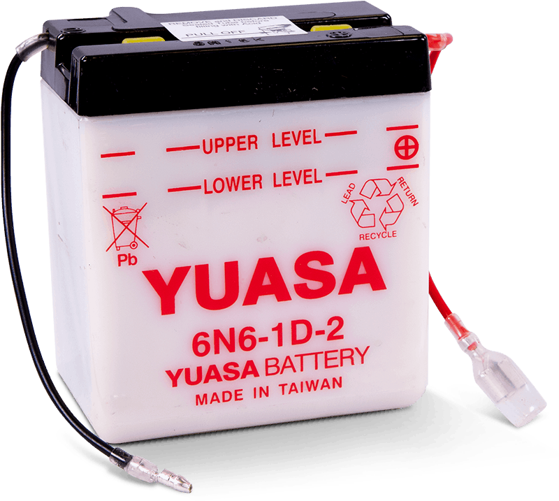 Yuasa Battery Yuasa 6N6-1D-2 Conventional 6-Volt Battery