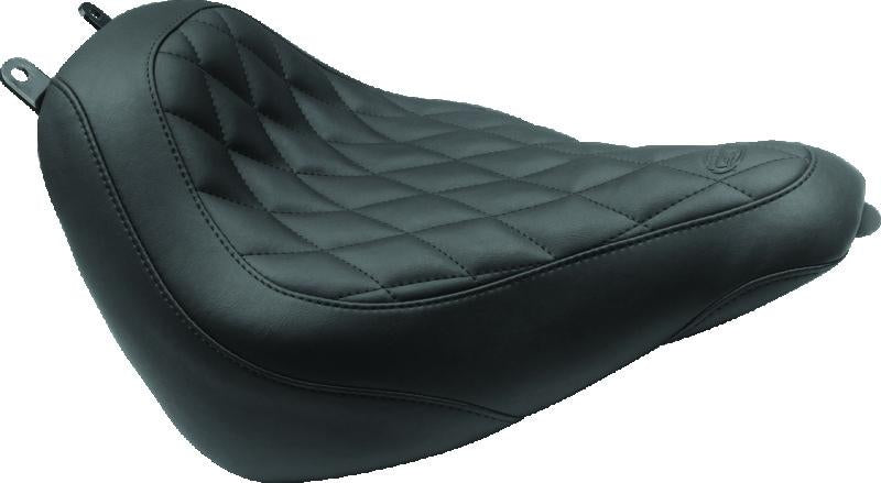 Mustang Motorcycle Mustang 00-15 Harley Softail Standard Rear Tire Wide Touring Passenger Seat w/Studs - Black