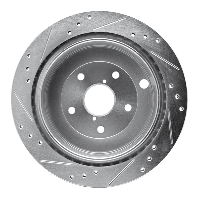 R1 Concepts R1 06-14 Subaru B9 TRIBECA Rear Right Drilled & Slotted Silver Brake Rotor
