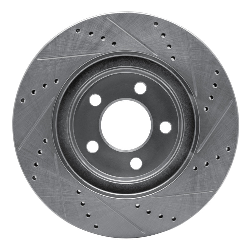 R1 Concepts R1 2001-2011 Ford Explorer Sport Front Left Drilled & Slotted Silver Brake Rotor