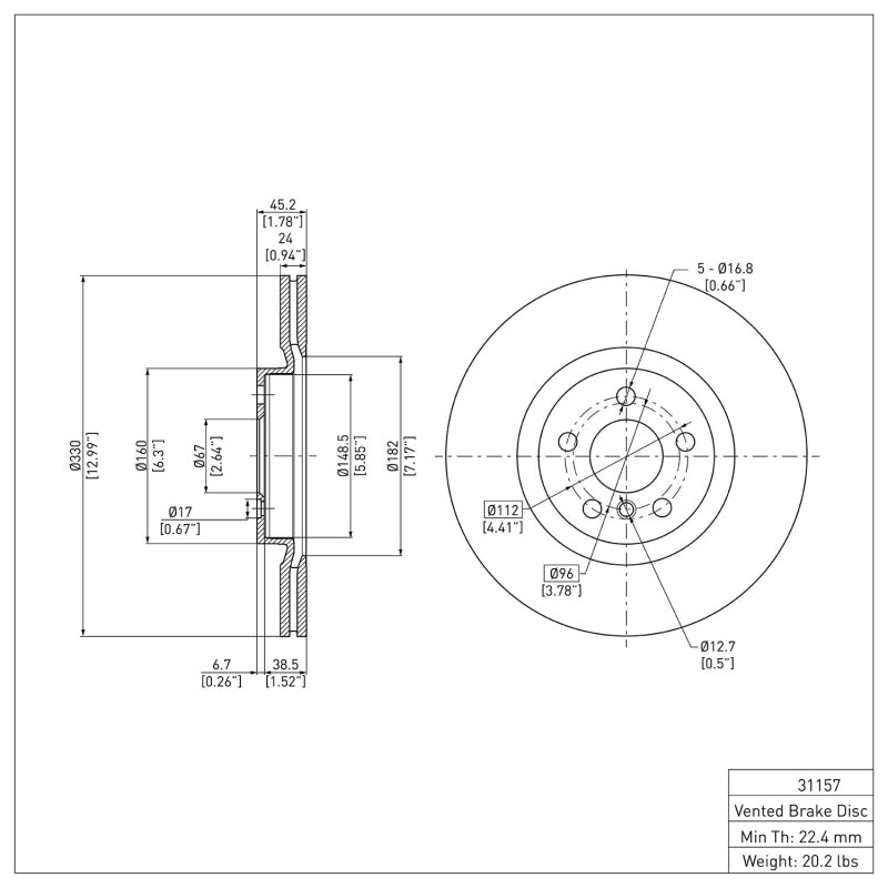 DFC 15-25 BMW 228I xDrive Gran Coupe Front Brake Rotor