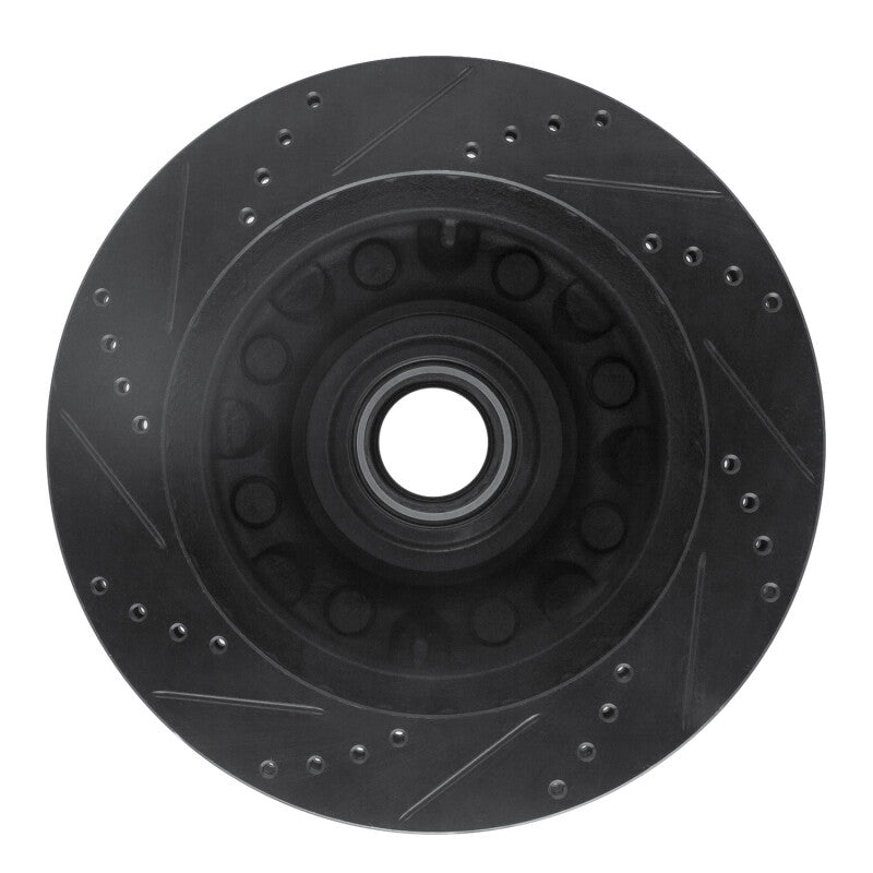 R1 Concepts R1 99-02 Ford F-250 2WD (Super Duty) Front Right Drilled & Slotted Black Brake Rotor