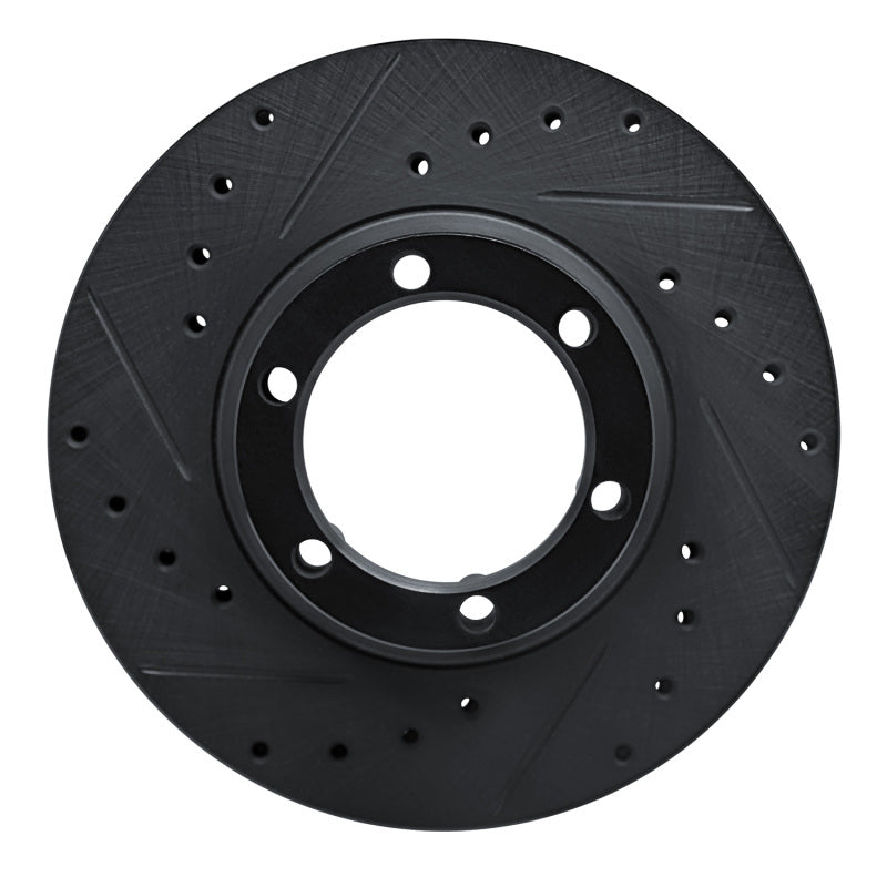 R1 Concepts R1 81-87 Dodge D50 Front Left Drilled & Slotted Black Brake Rotor