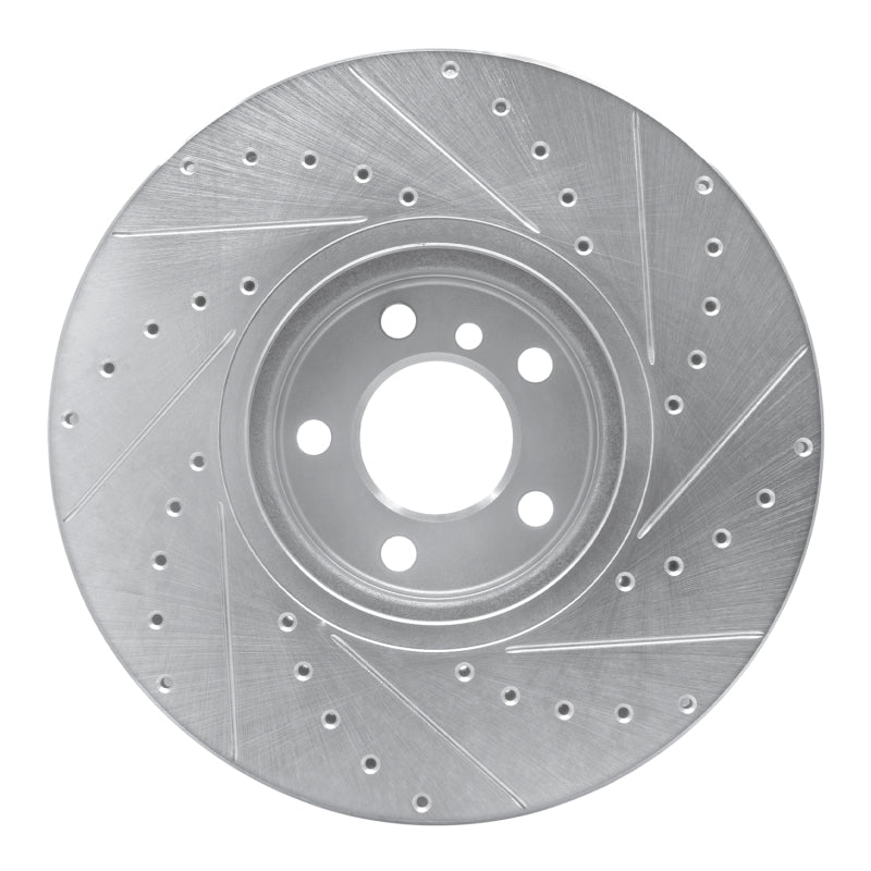 R1 Concepts R1 02-06 BMW X5 Front Left Drilled & Slotted Silver Brake Rotor