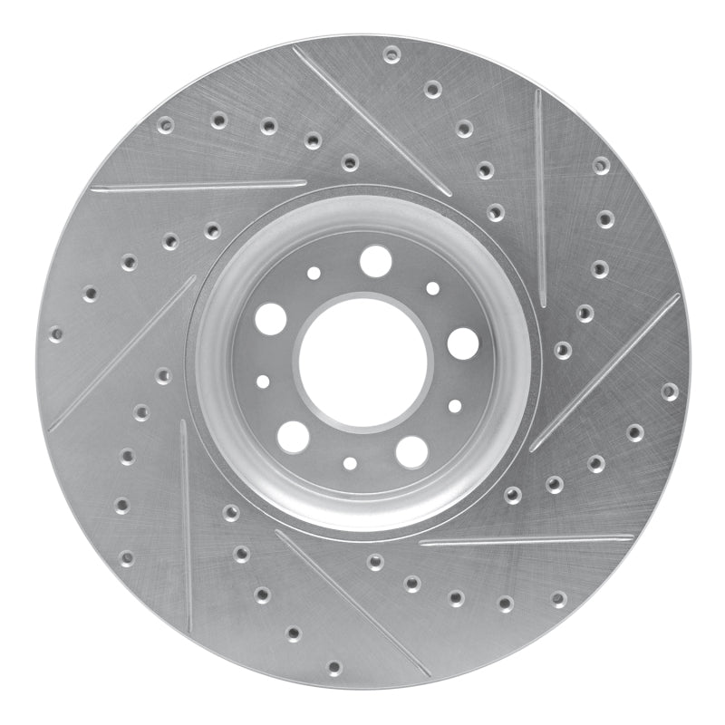 R1 Concepts R1 03-14 Volvo XC90 Front Left Drilled & Slotted Silver Brake Rotor