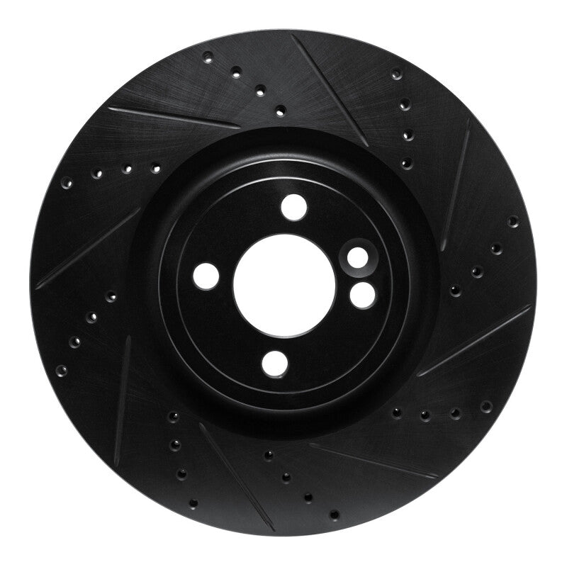 R1 Concepts R1 13-13 Mini Cooper (Excl Clubman) Front Right Drilled & Slotted Black Brake Rotor