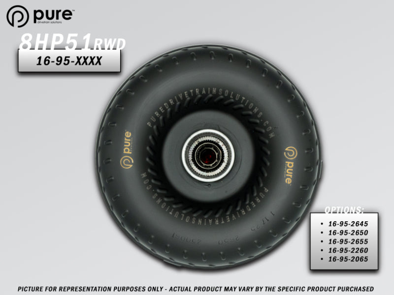Pure Drivetrain Solutions Pure Drivetrain 8HP51 High Performance Billet Race Torque Converter - 26/45 Stator - RWD