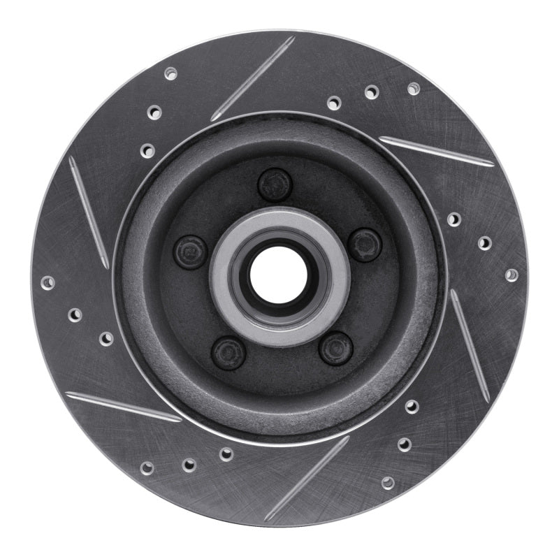 R1 Concepts R1 70-72 Ford LTD Front Right Drilled & Slotted Silver Brake Rotor
