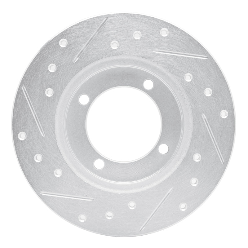 R1 Concepts R1 88-93 Ford Festiva Front Right Drilled & Slotted Silver Brake Rotor