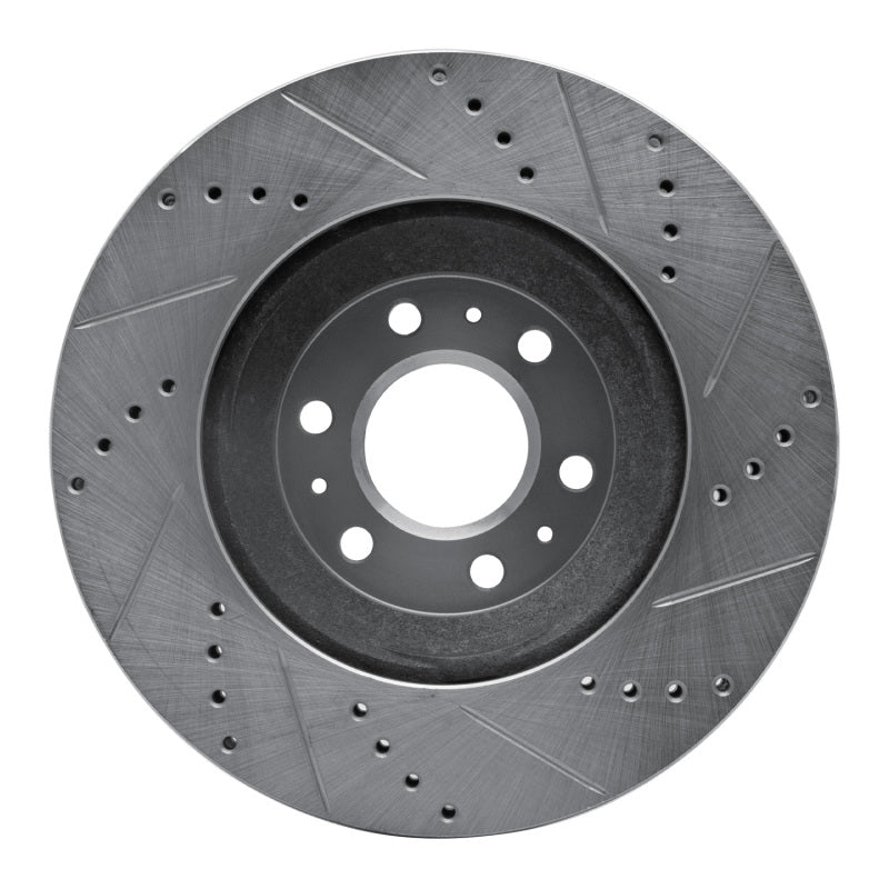 R1 Concepts R1 04-09 Cadillac SRX Front Left Drilled & Slotted Silver Brake Rotor