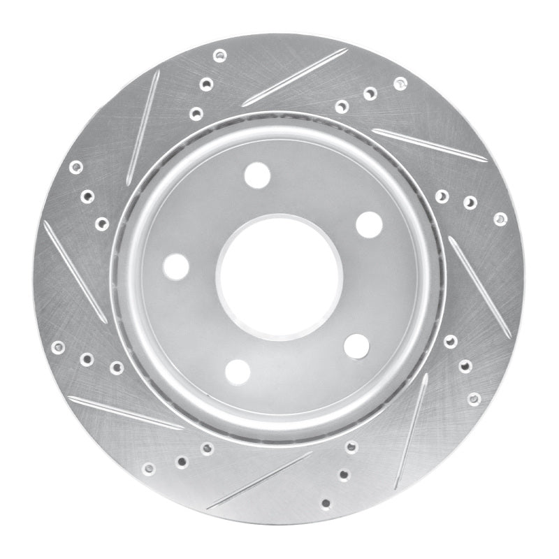 R1 Concepts R1 05-11 Dodge Dakota 4WD Front Right Drilled & Slotted Silver Brake Rotor