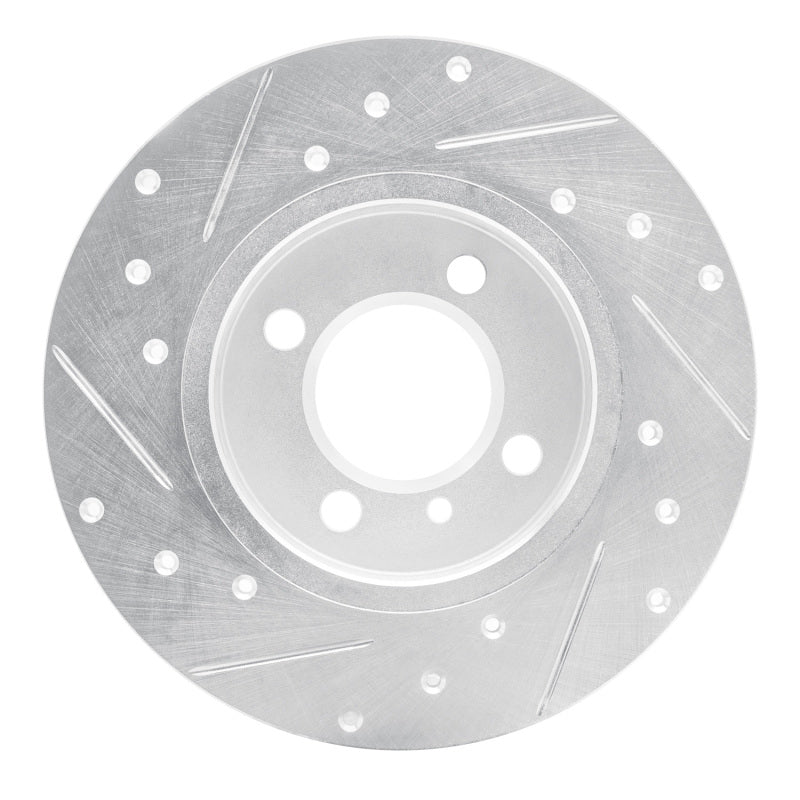 R1 Concepts R1 84-85 BMW 318I Front Right Drilled & Slotted Silver Brake Rotor