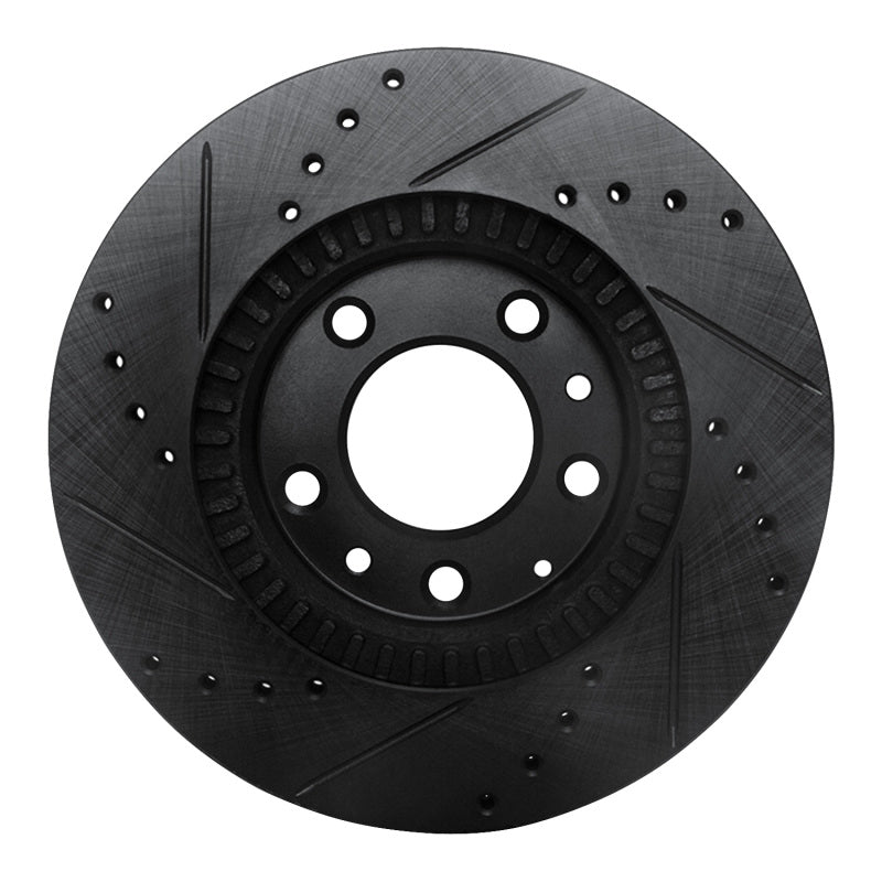 R1 Concepts R1 06-15 Mazda MX-5 Miata Front Right Drilled & Slotted Black Brake Rotor
