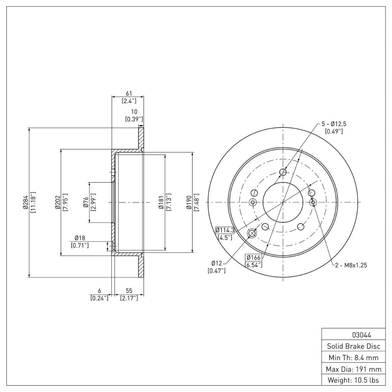 DFC 01-16 Hyundai Tucson Rear Brake Rotor