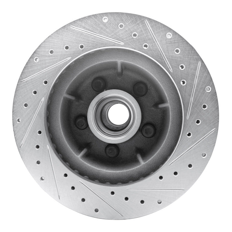 R1 Concepts R1 71-81 Chrysler Town & Country Front Left Drilled & Slotted Silver Brake Rotor