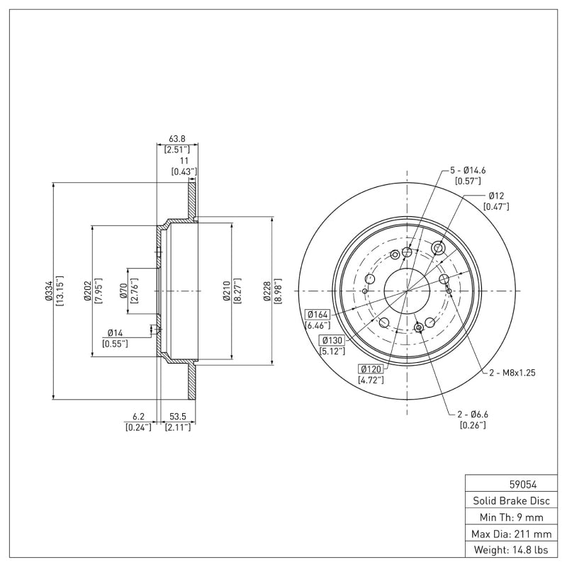 DFC 07-17 Acura MDX Rear Brake Rotor