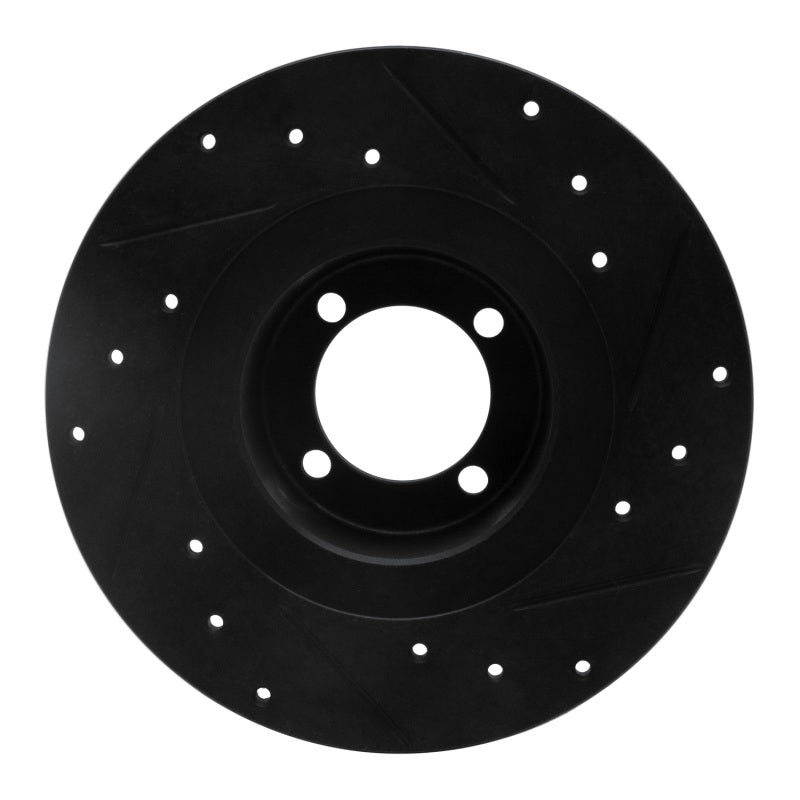 R1 Concepts R1 67-76 BMW 1600 Front Left Drilled & Slotted Black Brake Rotor