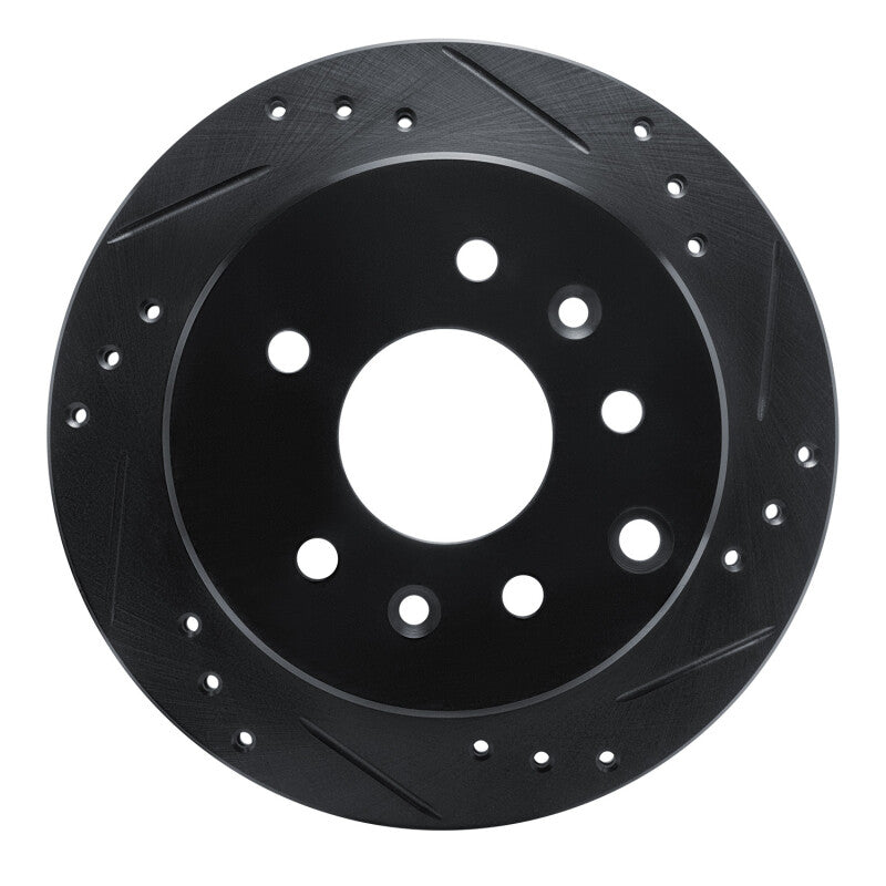R1 Concepts R1 90-91 Mazda 929 Rear Right Drilled & Slotted Black Brake Rotor
