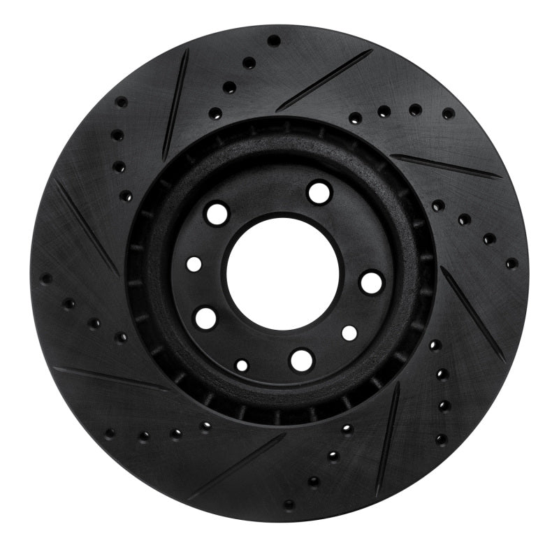R1 Concepts R1 04-08 Mazda RX-8 Front Right Drilled & Slotted Black Brake Rotor