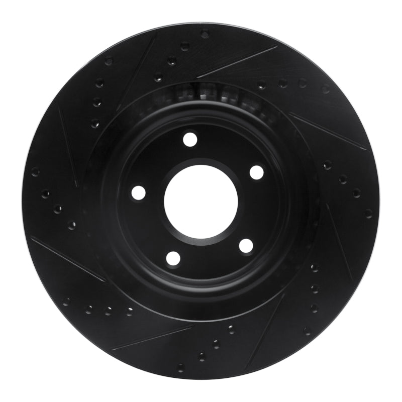 R1 Concepts R1 05-13 Cadillac XLR Front Right Drilled & Slotted Black Brake Rotor