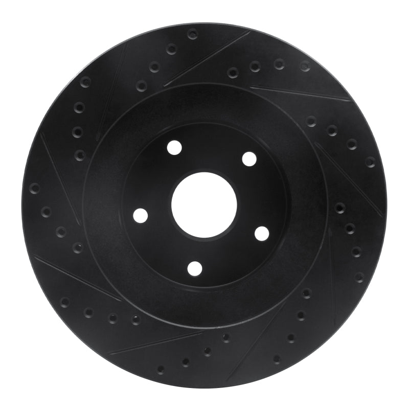 R1 Concepts R1 92-97 Subaru SVX Front Right Drilled & Slotted Black Brake Rotor