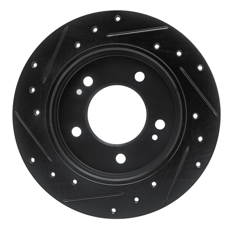 R1 Concepts R1 17-25 Hyundai Elantra Rear Right Drilled & Slotted Black Brake Rotor