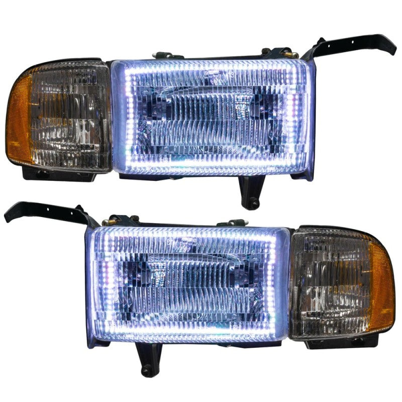 ORACLE Lighting Oracle 94-02 Dodge Ram Pre-Assembled Halo Headlights - ColorSHIFT w/ BC1 Controller