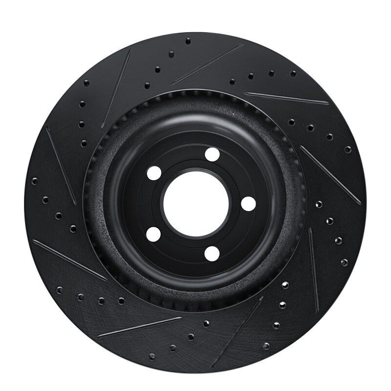 R1 Concepts R1 20-25 Ford Explorer Front Right Drilled & Slotted Black Brake Rotor