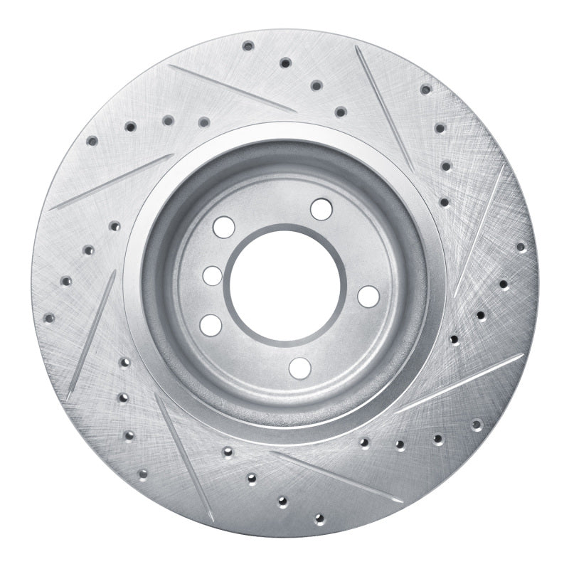 R1 Concepts R1 09-16 BMW Z4 Front Left Drilled & Slotted Silver Brake Rotor