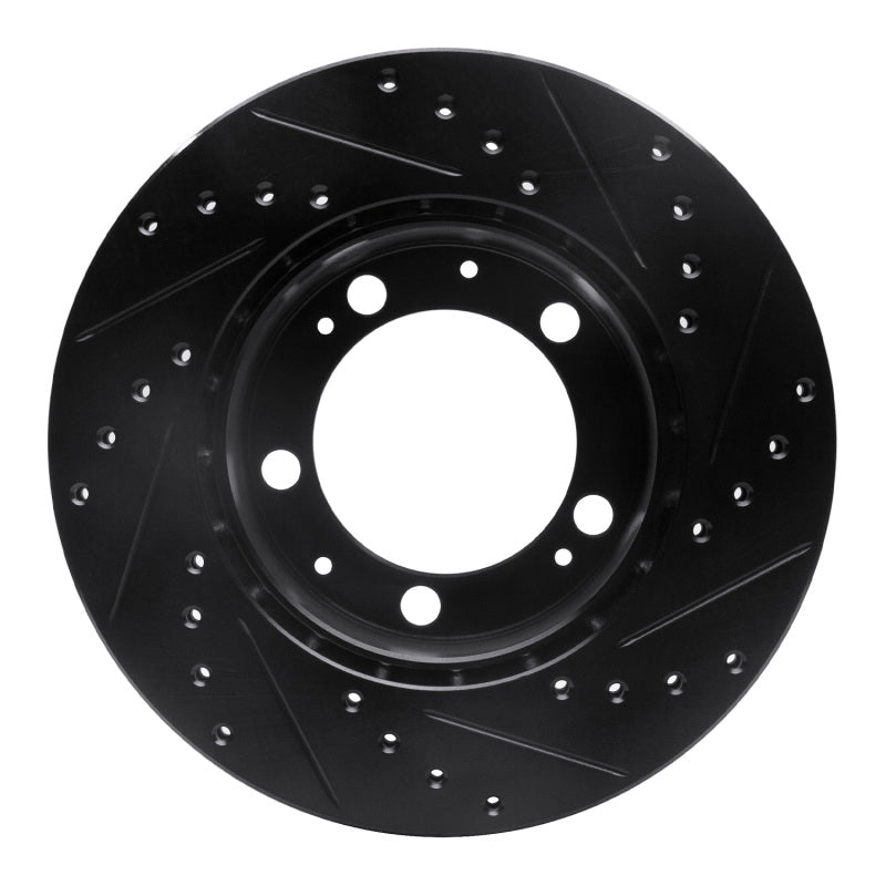 R1 Concepts R1 87-89 Porsche 944 Except Turbo Front Left Drilled & Slotted Black Brake Rotor