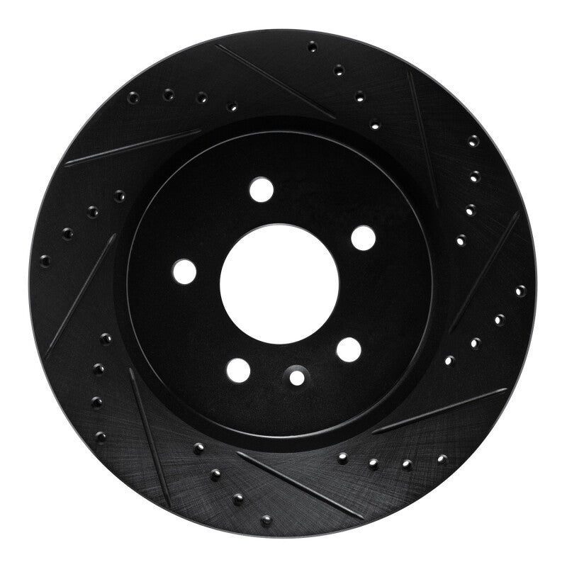 R1 Concepts R1 16-20 Buick Regal Sportback Rear Right Drilled & Slotted Black Brake Rotor