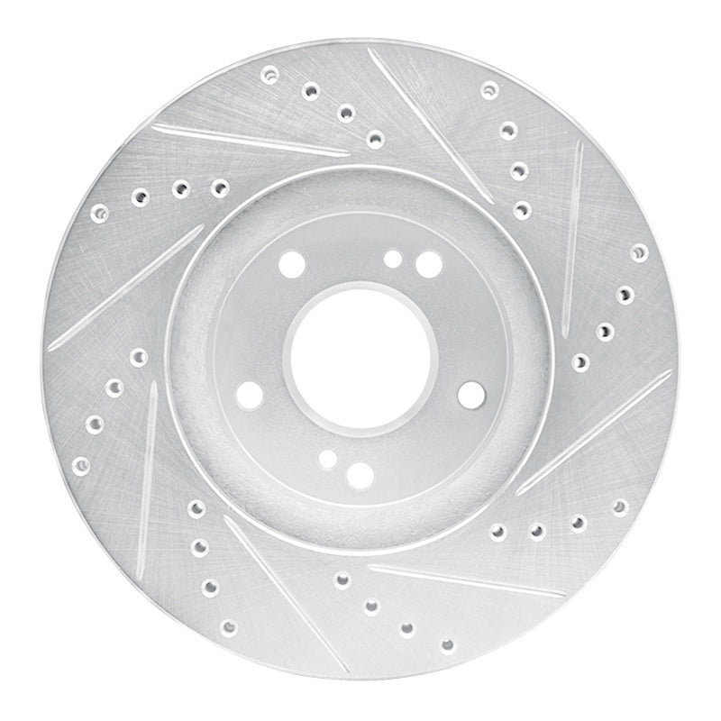 R1 Concepts R1 97-01 Infiniti Q45 Front Left Drilled & Slotted Silver Brake Rotor