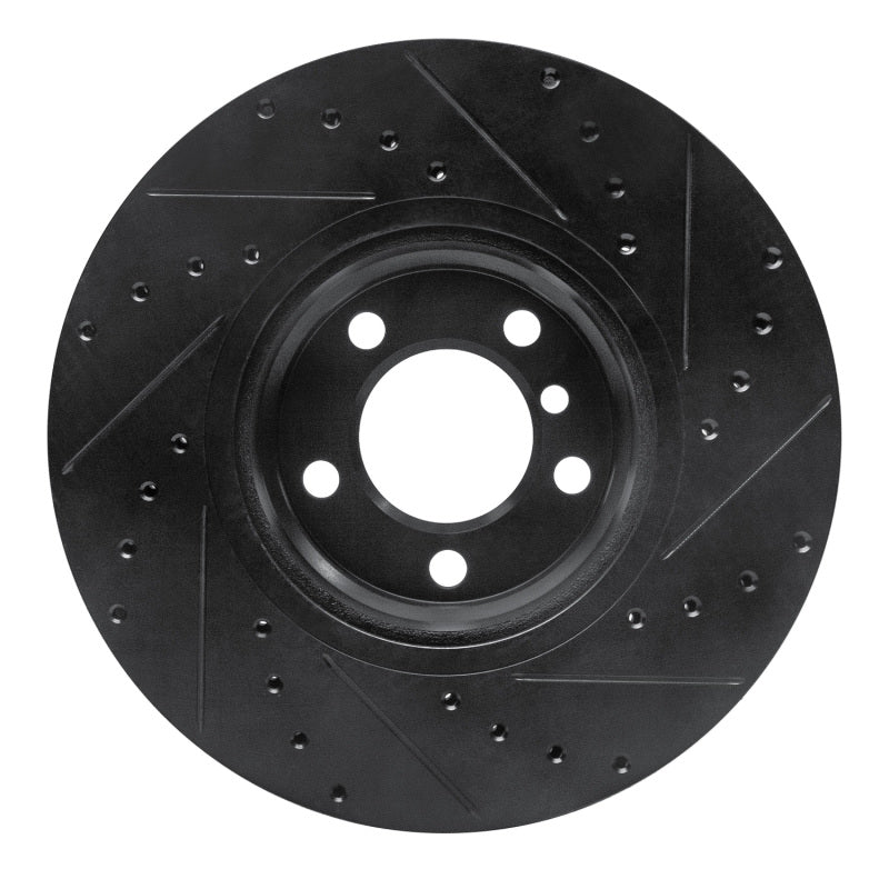 R1 Concepts R1 12-18 BMW 428I Front Right Drilled & Slotted Black Brake Rotor